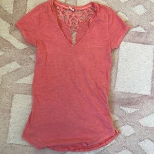 Peach v neck t shirt